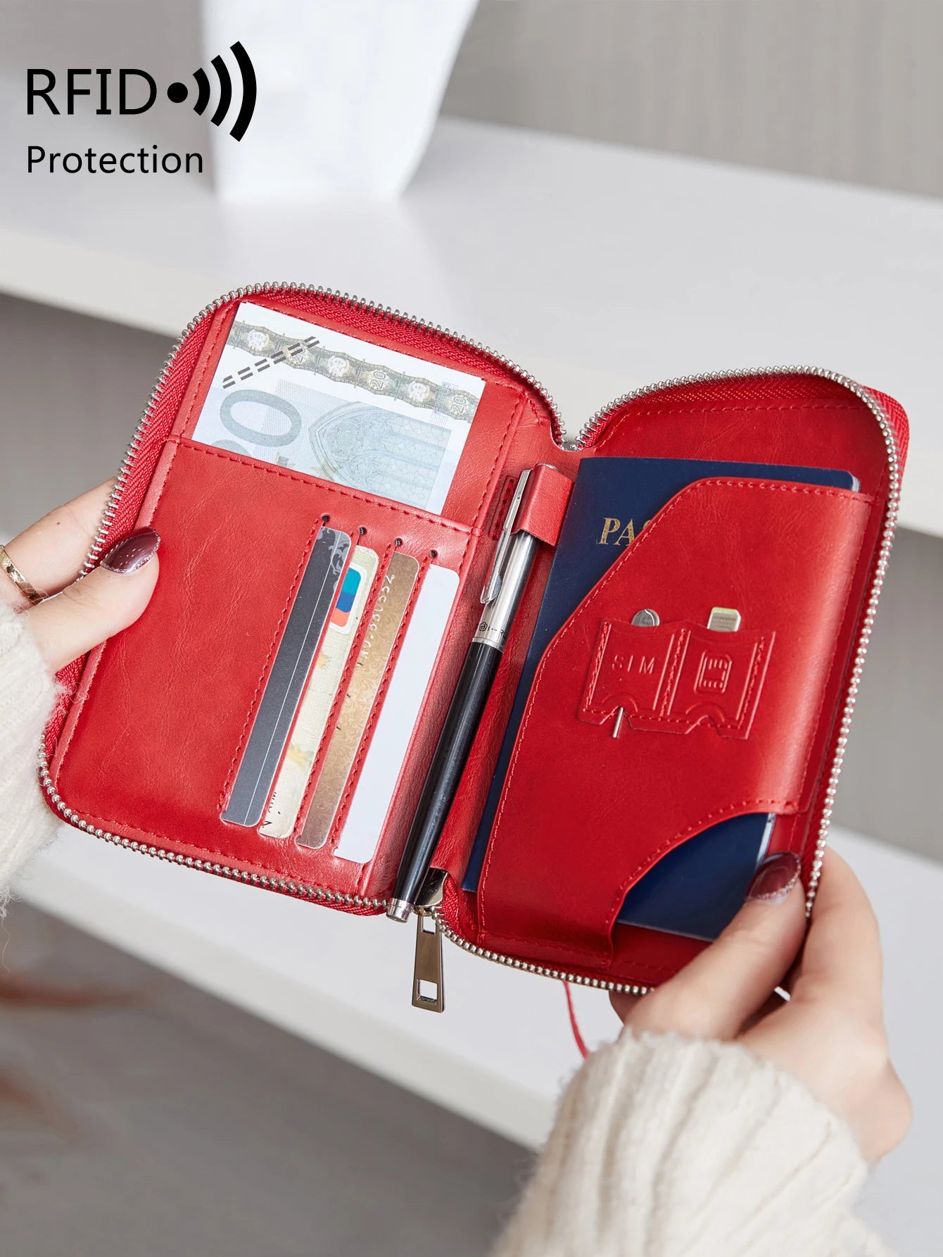 Cartera de Viaje con Protección RFID para Documentos y Tarjetas