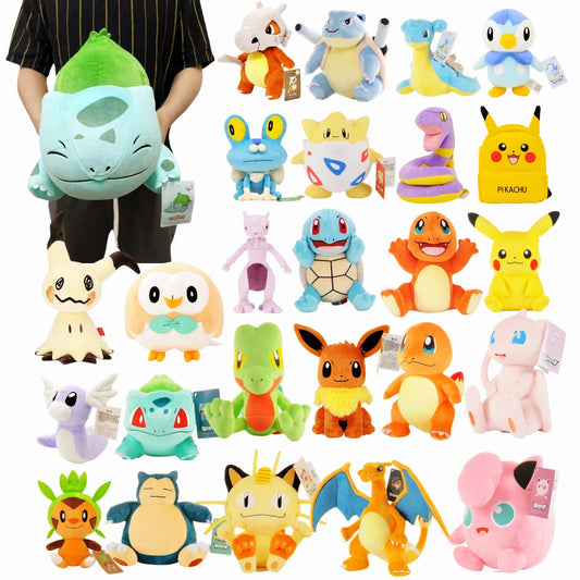 Peluches Pokémon Coleccionables - Pikachu, Bulbasaur, Charmander y Más