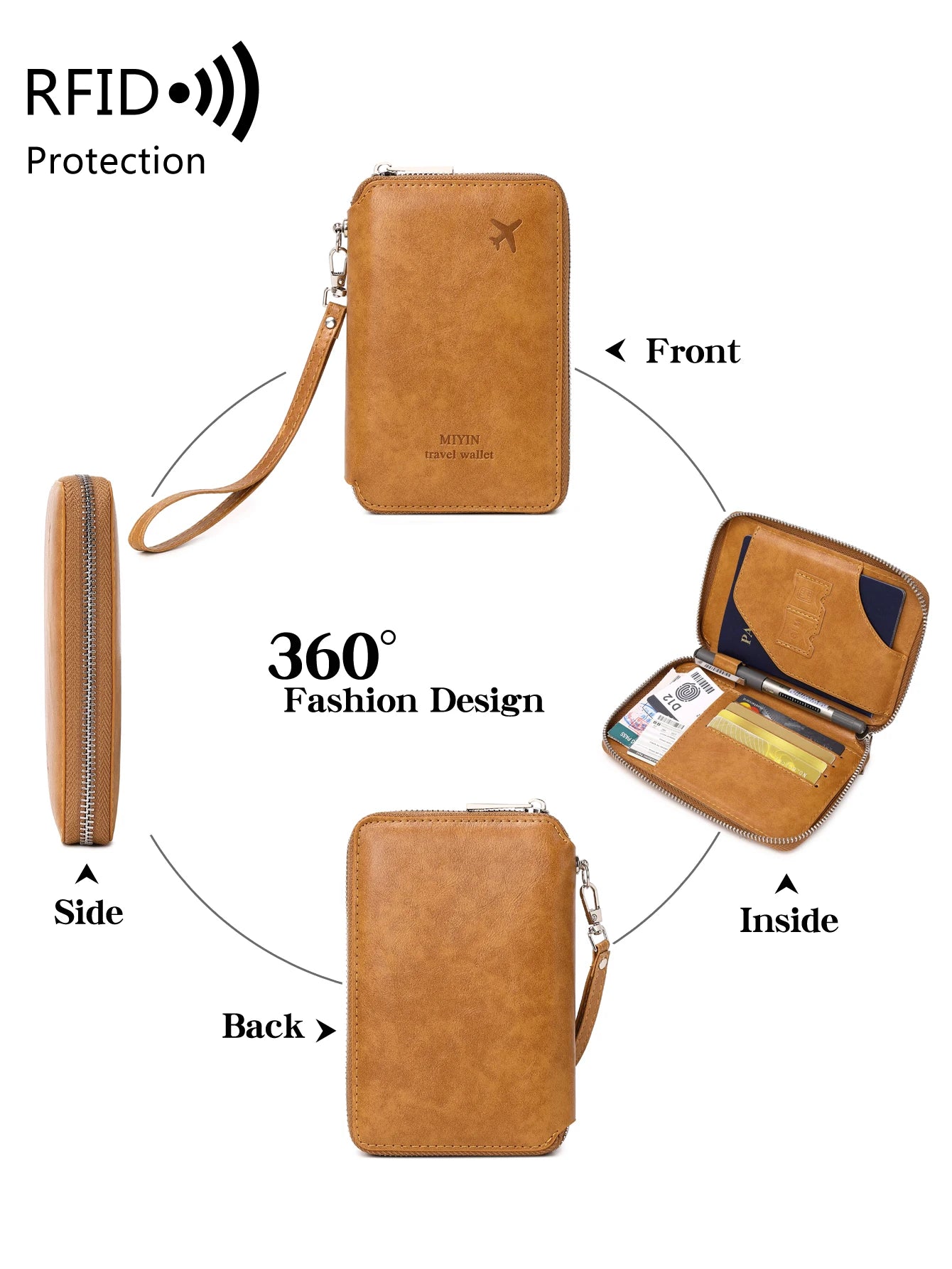 Cartera de Viaje con Protección RFID para Documentos y Tarjetas